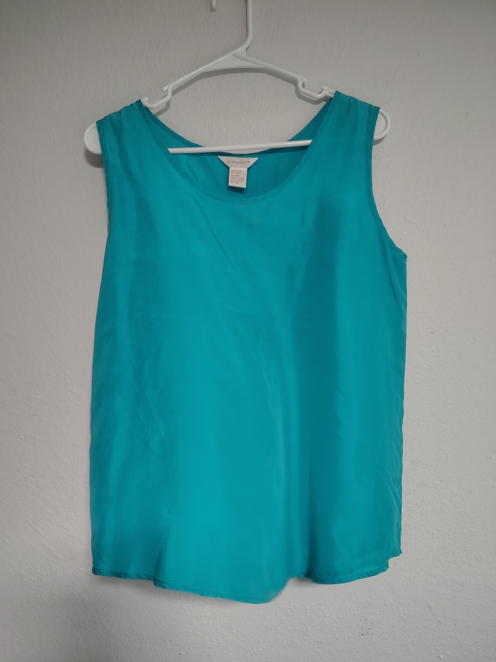 Vintage Ellen Ashley Turquoise Silk Top